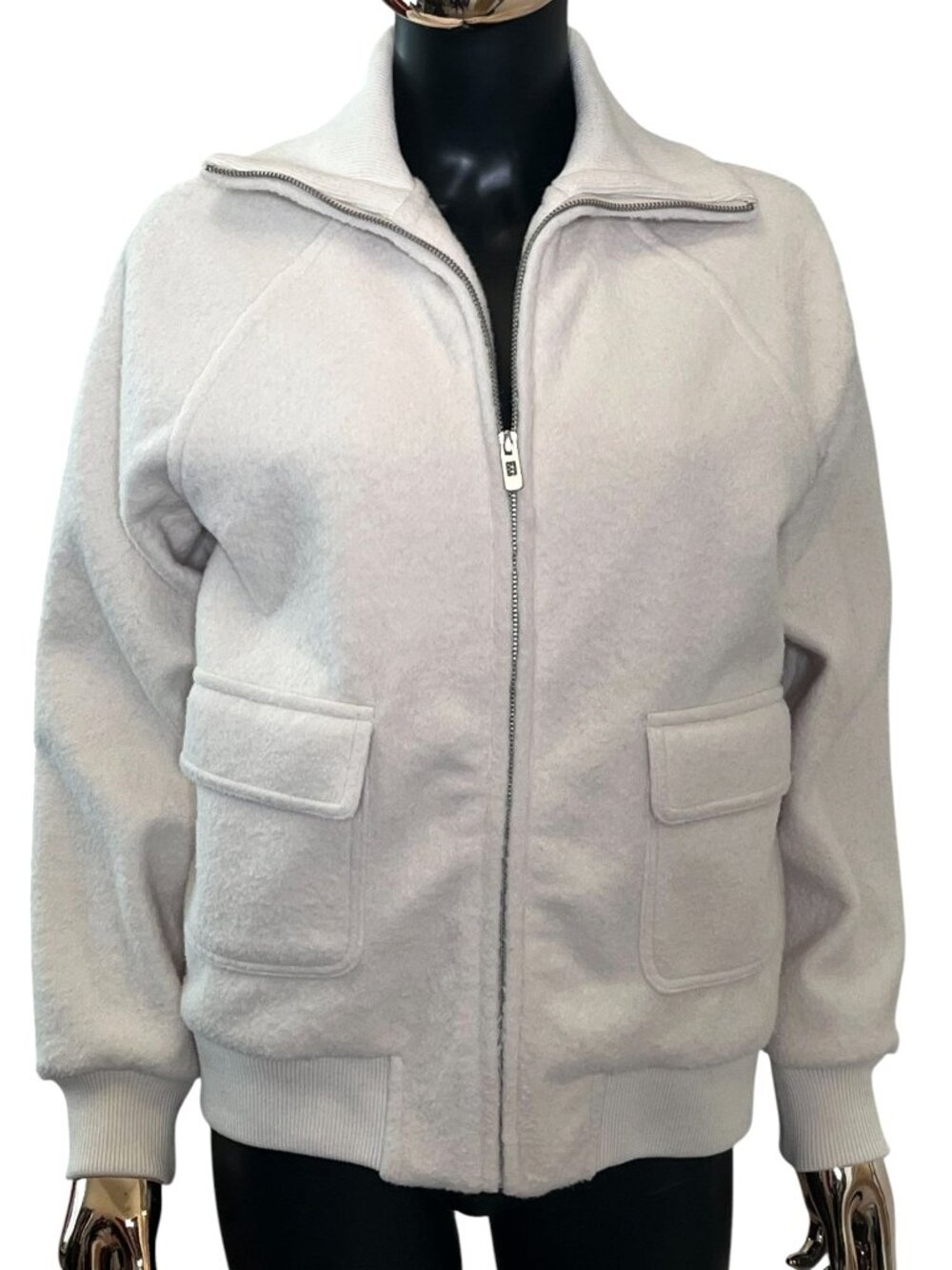 Joie Premium Fleece Bomber Jacket Ivory Size S